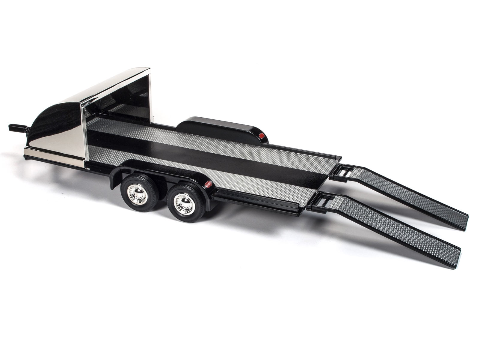 Four Wheel Open Car Hauler Trailer Black for 1/18 Scale Models by