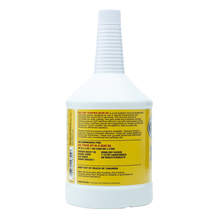 Red Line 58304 75W90 Non-Slip Synthetic Gear Oil - 1 Quart