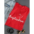 thumbnail image 3 of Amsterdam Typography Heart T-Shirt Women -Image by Shutterstock, Female x-Large, 3 of 4