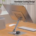 thumbnail image 3 of yeacher 360° Rotatable Aluminum Alloy Tablet Stand with Adjustable Angle, Foldable Design for iPad & Tablets, Silver & Grey Options, Compact & Portable, 3 of 6