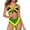 Style-6, variant on Jamaica Flag Pattern Women's Two-Piece Summer Thong Bikini Swimsuit Sexy Backless Triangle One-Piece Bikini Set