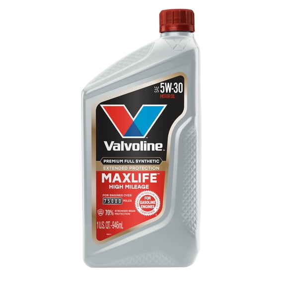 Valvoline MaxLife Extended Protection Full Synthetic High Mileage 5W-30 Motor Oil 1 Quart