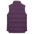 thumbnail image 2 of Chrisuno Womens Quilted Vest Zip Up Stand Collar Lightweight Padded Warm Winter Vest Sleeveless Jacket Purple L, 2 of 5