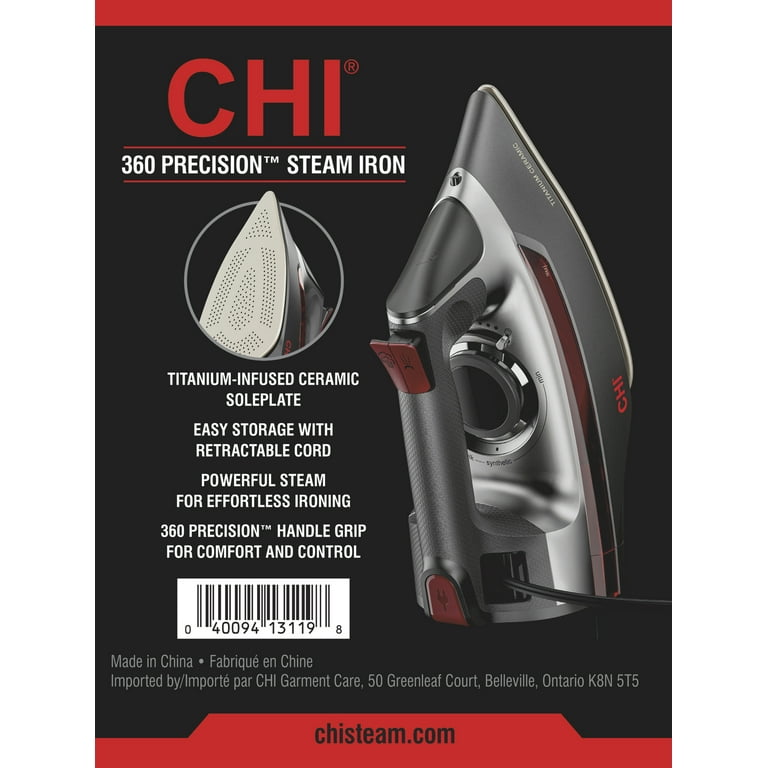 【i-ron】 CHI 360 Precision Steam Iron, Titanium-Infused Ceramic