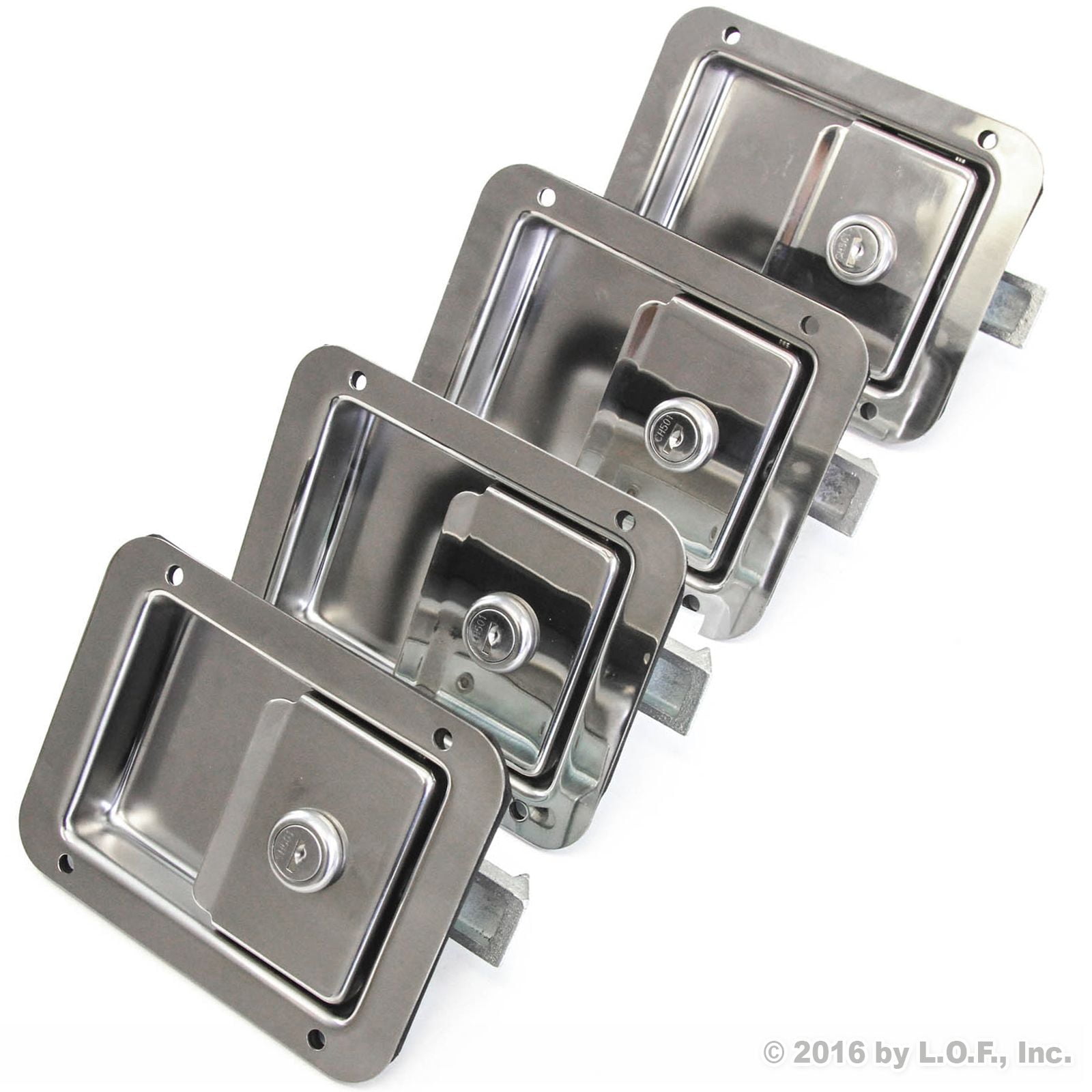 4 Toolbox Lock Stainless Door Trailer RV Handle Latch Big Weld Screw Paddle Key