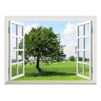 wall26 Removable Wall Sticker/Wall Mural - Spring on The Plains | Creative Window View Wall Decor - 24"x32"