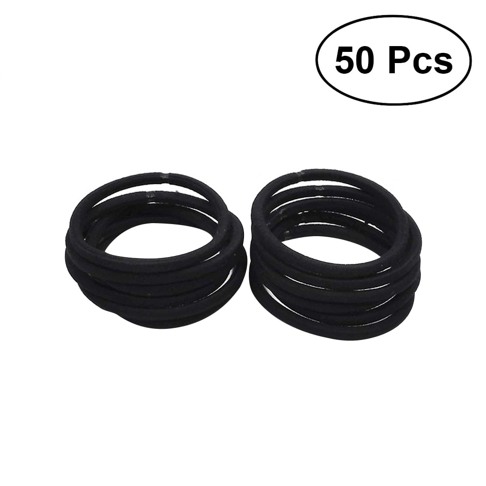 50pcs Nylon Rubber Bands High Elasticity Ponytail Holder Hair Ties