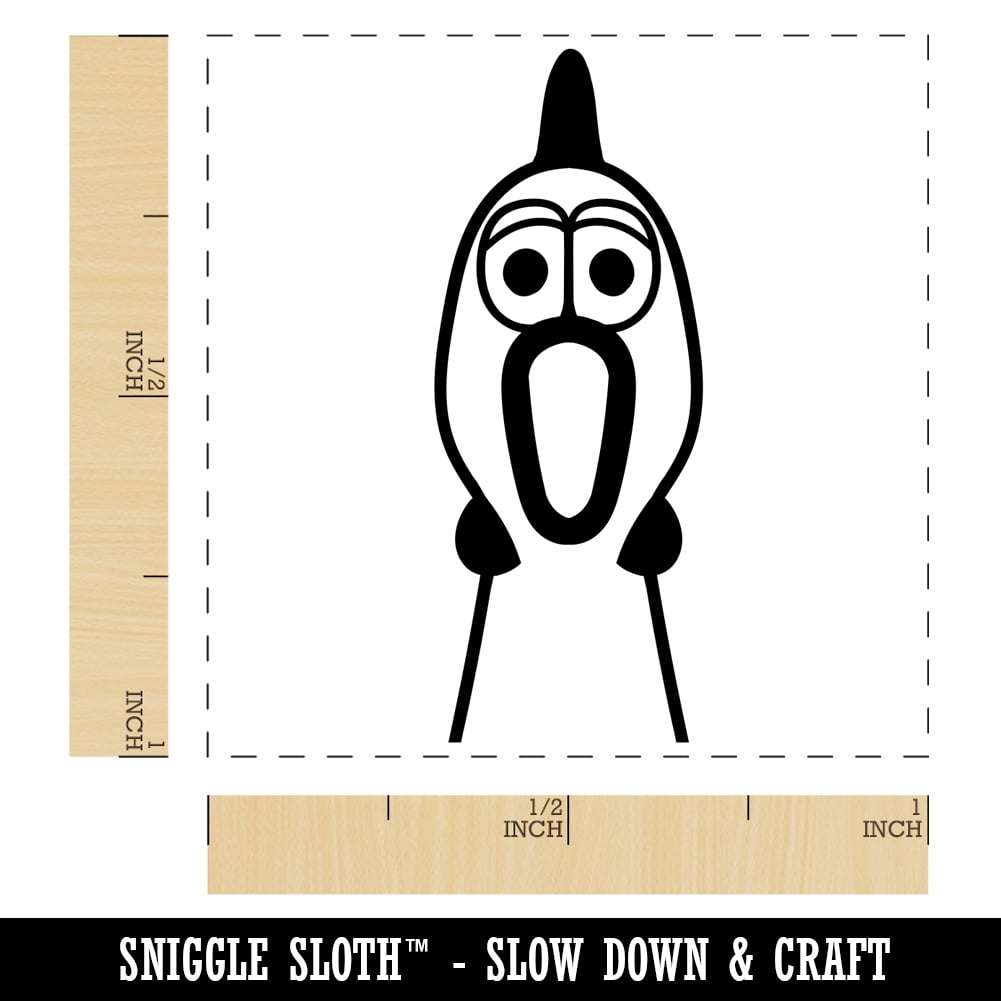 Screaming Rubber Chicken Head Self-Inking Rubber Stamp Ink Stamper - Brown Ink - Small 1 Inch