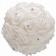 thumbnail image 2 of A white Bouquet for Bridesmaids with Diamond Soft Ribbon, Faux PE Rose Bridal Blooms (Diameter: 8.26"H: 10" ), 2 of 4