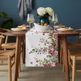 thumbnail image 2 of Valentine's Day Table Runner - 36 Inch Long, Kitchen Dining Table Runner Dresser Scarves, Watercolor Roses Flowers Leaves Spring Farmhouse Decor for Coffee Tables Wedding Party Banquet, 2 of 8