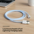 thumbnail image 3 of Liquipel Powertek Pastel Braided USB-A to Lightning - Blue, 3 of 7