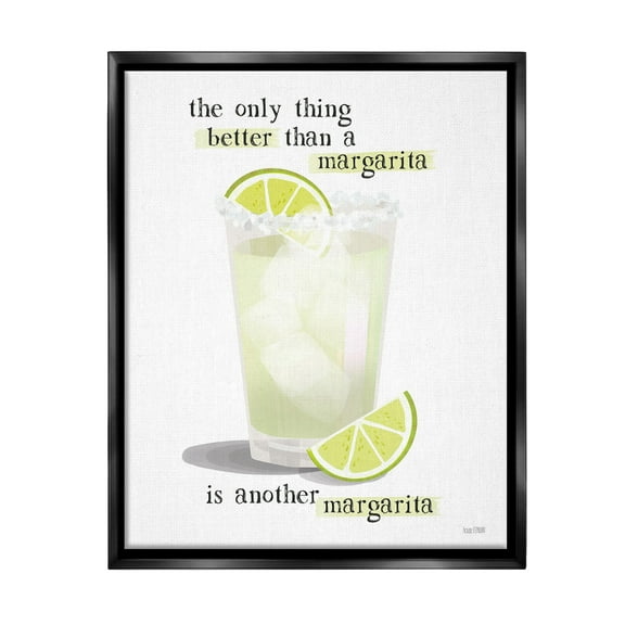 Stupell Industries Another Margarita Phrase Food & Beverage Painting Black Floater Framed Canvas Art Print Wall Art, 17 x 21