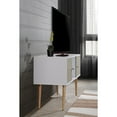 thumbnail image 4 of Hodedah 47" Wide Retro Entertainment Center in White-Grey Oak, 4 of 5