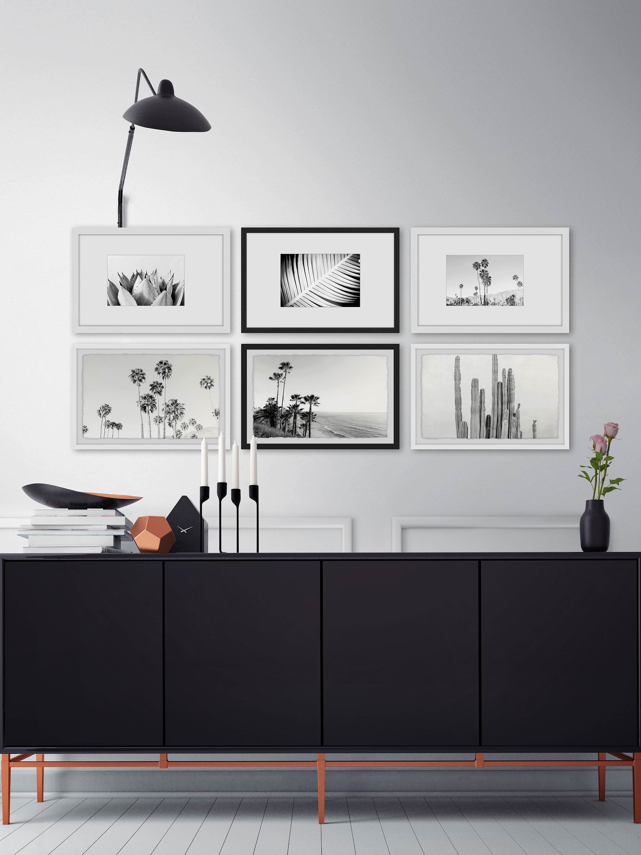 Black and White Summer Hexaptych