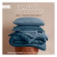 thumbnail image 2 of Set Edredón Individual + Funda De Almohada + Sábanas 5 Pzas Real Textil Azul Marino - Azul, 2 of 8