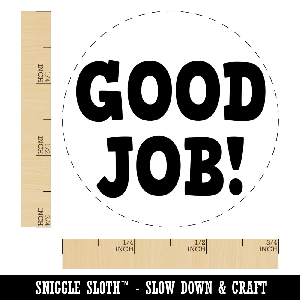 Good Job Teacher School Self-Inking Rubber Stamp Ink Stamper - Brown Ink - Small 3/4 Inch