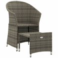 thumbnail image 2 of vidaXL 2 Piece Garden Lounge Set with Cushions Grey Poly Rattan, 2 of 5