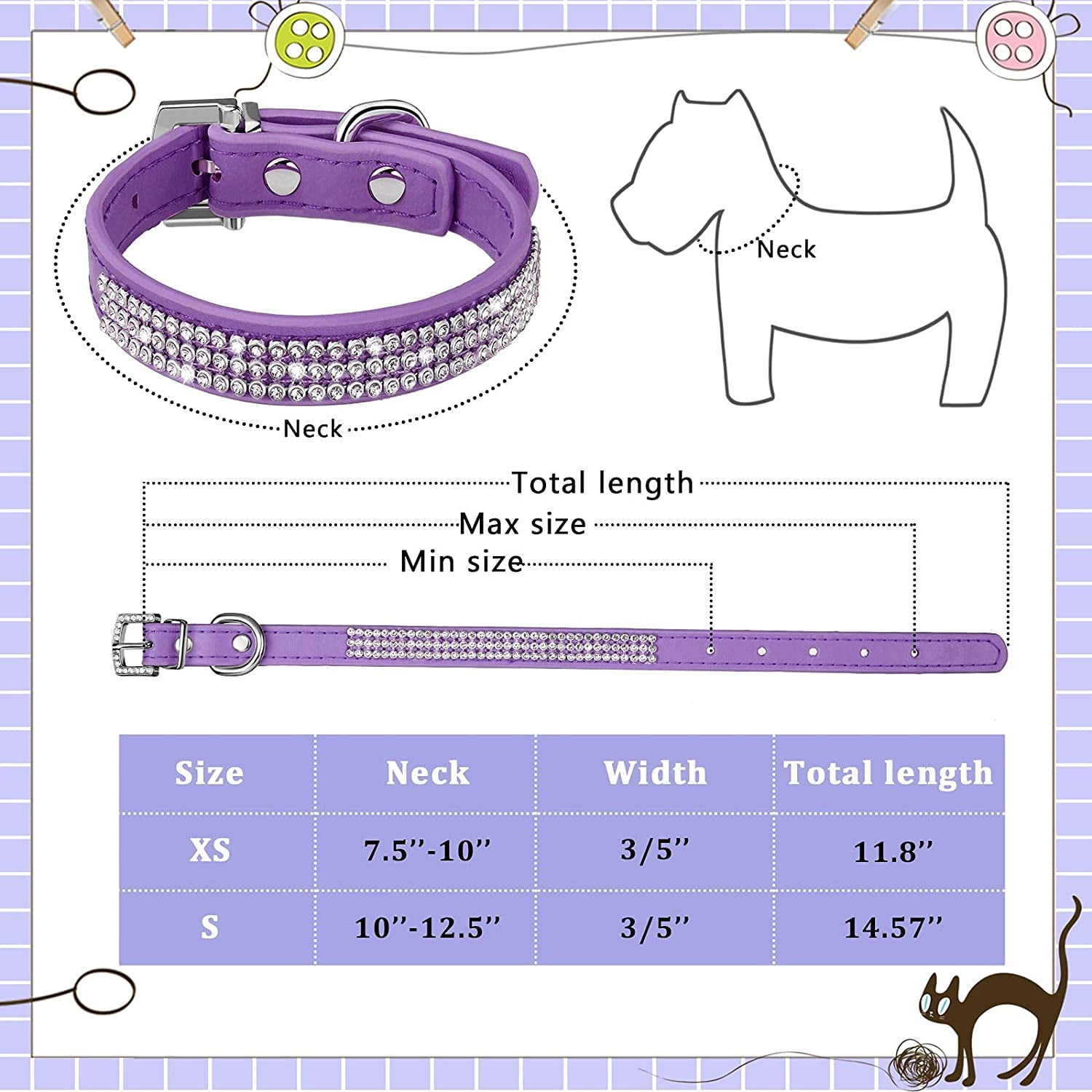 Purple bling dog collar discount