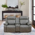 thumbnail image 5 of PonLiving Power Leather Recliner Loveseat with LED Lights,with USB Port/Storage Console/Cup Holders. Grey, 5 of 12