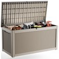 thumbnail image 1 of EasyUp 260 Gallon Resin Deck Box, Lockable Patio Outdoor Storage Box for Furniture, Garden Tools and Tools Storage, Waterproof Outside Storage Boxes（Grey Pattern）, 1 of 7