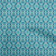 thumbnail image 1 of oneOoneVelvetTealBlueFabricAsianIkatSewingFabricByTheYardPrintedDiyClothingSewingSupplies58InchWide, 1 of 4