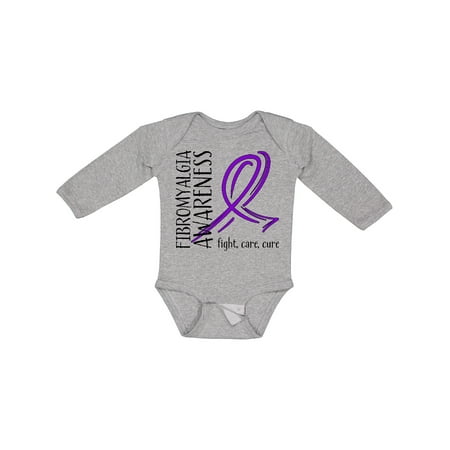 

Inktastic Fibromyalgia Awareness Fight Care Cure with Purple Ribbon Boys or Girls Long Sleeve Baby Bodysuit