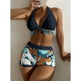thumbnail image 2 of 2024 Halter Bikini Set Short Swimsuit Women High Waist Swimwear Female Printed Bathers Swimming Bathing Swim Suit Beachwear, 2 of 7