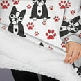 thumbnail image 3 of Oversized Wearable Blanket Hoodie,Boston Terrier Puppy Dog Sherpa Blanket Hoodie with Super Pockets,Super Warm Fuzzy Pullover for Women & Men, 3 of 6