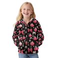 thumbnail image 2 of FKELYI Kids Hoddies Full Zipper Hooded Sweatshirt Snowflake Pink Bow Print Boys Girls Fall Top Hoodie Cosy Breathable Winter Streetwear with 2 Pockets, M, 2 of 6