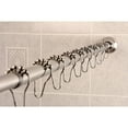 thumbnail image 3 of Kingston Brass  Chrome Adjustable Shower Curtain Rod with Shower Hooks - Silver, 3 of 5