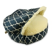 Snoozer Luxury Cozy Cave Dog Bed, Extra Large, Garden Gate Navy, Hooded Nesting Dog Bed