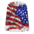 thumbnail image 3 of Nokdvo Women American Flag Shirt Long Sleeve USA Stars Stripes Shirts Patriotic 4th Of July Independence Day Tshirts Trendy Crew Neck Tees Vermilion S, 3 of 5