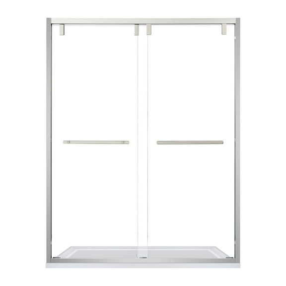 Vinnova Brescia 60" W x 76" H Double Sliding Framed Glass Shower Door in Polished Chrome
