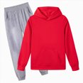 thumbnail image 2 of Gibobby Toddler Kids Boy Clothes Crewneck Boy Fall Winter Outfits 6 18 Months 2T 3T 4T 5T 6T 7T Sweatshirt Long Sleeve Top Pants Clothes Set(13-14 Years,Red), 2 of 4