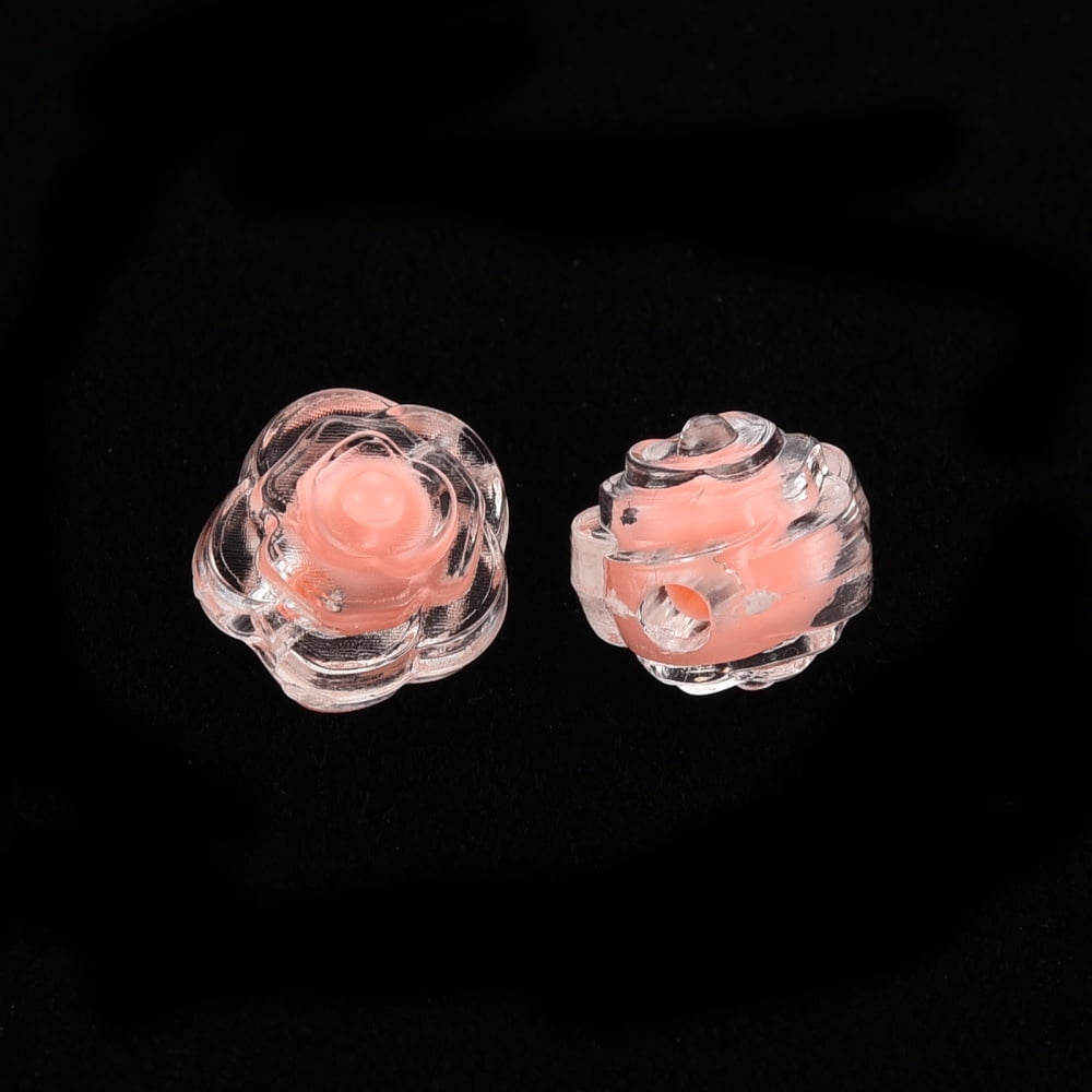 Transparent Acrylic Beads Bead in Bead Flower Mixed Color 11x11x11mm Hole: 2mm about 826pcs/500g