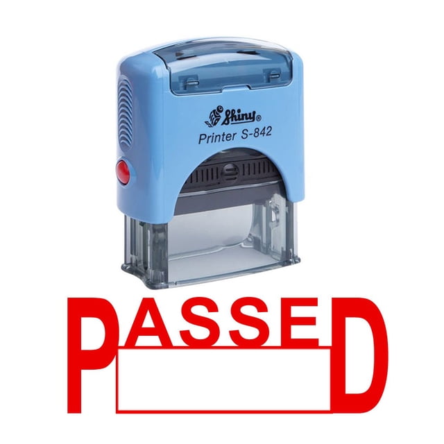 PASSED Self Inking Rubber Stamp Office Stationary Custom Shiny Stamp