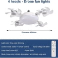 thumbnail image 3 of BallsFHK New Drone Fan Light-2 In 1 Hanging Fan With Remote, 3-Speed 4/3 Ceiling Dimmable LED Light For Bedroom/Living Room, 3 of 5