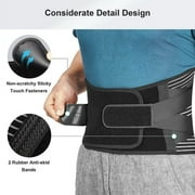 Back Braces Support Belt for Lower Back Pain Relief with 6 Stays, Breathable Back Support Belt for Men/Women for work , Anti-skid lumbar support belt with 16-hole Mesh for sciatica(L)