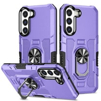 Allytech for Samsung Galaxy S21 /S21 Plus Phone Case with Ring Holder, Anti-Fingerprint Non-slip Anti-Drop Heavy Duty Corner Protection Rotating Ring Stand Cover Case for Samsung S21 Plus 5G, Purple