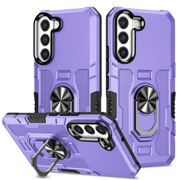Allytech for Samsung Galaxy S21+/S21 Plus Phone Case with Ring Holder, Anti-Fingerprint Non-slip Anti-Drop Heavy Duty Corner Protection Rotating Ring Stand Cover Case for Samsung S21 Plus 5G, Purple