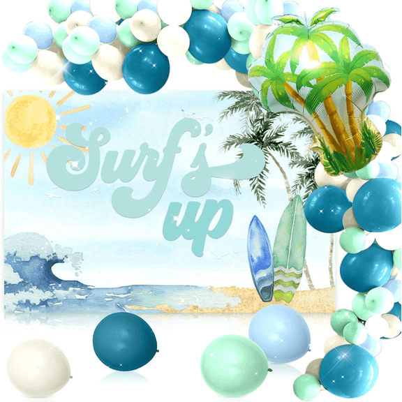 Surf Up Party Decoration Surf Up Party Supplies Backdrop The Big One Surf Birthday Baby On Board Backdrop for Summer Beach Baby Shower Birthday Party
