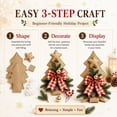 thumbnail image 3 of 2 Pack Rustic DIY Burlap Christmas Tree Kit, Handmade Holiday Craft Project | Farmhouse Christmas Decoration for Tabletop Display, Seasonal Home Decor, 3 of 6