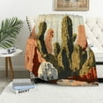 thumbnail image 4 of FCXZI Cactus Desert Cross Flannel Blanket, All-Season Soft Cozy Blanket 60*80in, 4 of 7