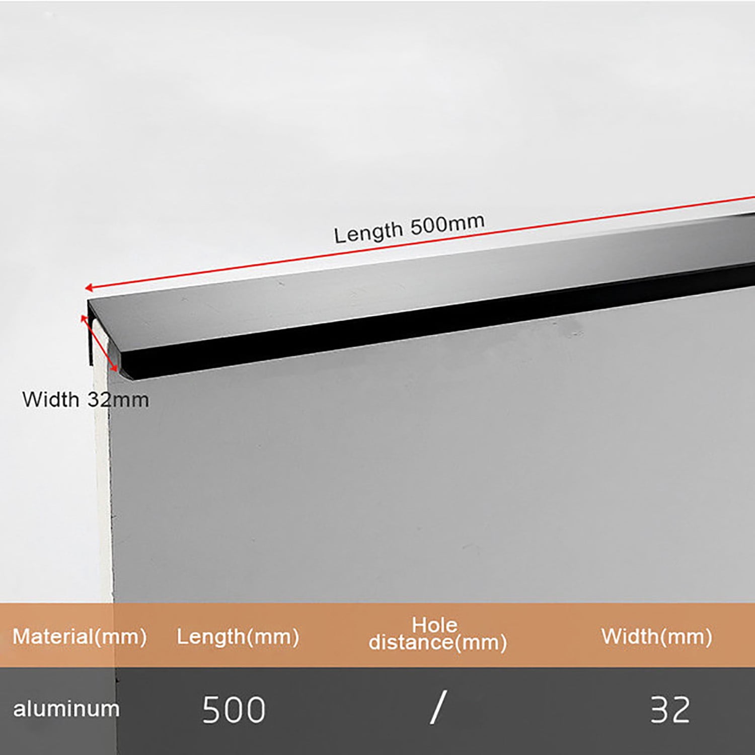 Hidden Handles Aluminum Alloy Kitchen Cupboard Pulls Drawer Knobs Furniture Handle