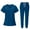 42109-Azure Blue, variant on Medical Scrubs Uniforms Set Doctor Nurse Workwear Unisex for Clinics
