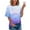 Blue, variant on Fesfesfes Women Plus Size Short Sleeve Tops Women's Fashion Printed T-shirt Short Sleeves Blouse Round Neck Casual Tops Women's T Shirts M(US:6)