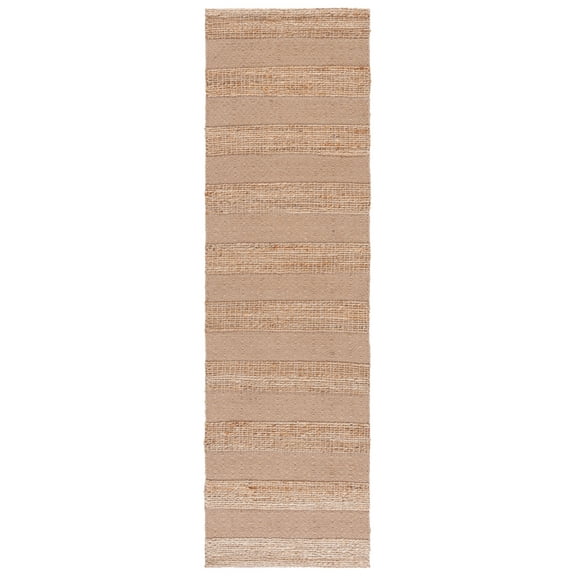 SAFAVIEH Natural Fiber Wenonah Striped Runner Rug, Taupe/Natural, 2'3" x 8'