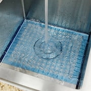 Attraction Design Kitchen Sink Mat, YK Decor Kitchen Sink Protector Mat PVC EcoFriendly Sink Pad Quick Draining 12x9.6, Blue