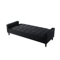 thumbnail image 3 of Loft Lyfe Swaine Leather Pu Sofa Bed Convertible Tufted with Storage, Black, 3 of 10
