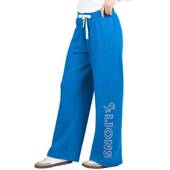 Women's G-III 4Her by Carl Banks Blue Detroit Lions Field Wide Leg Sweatpants